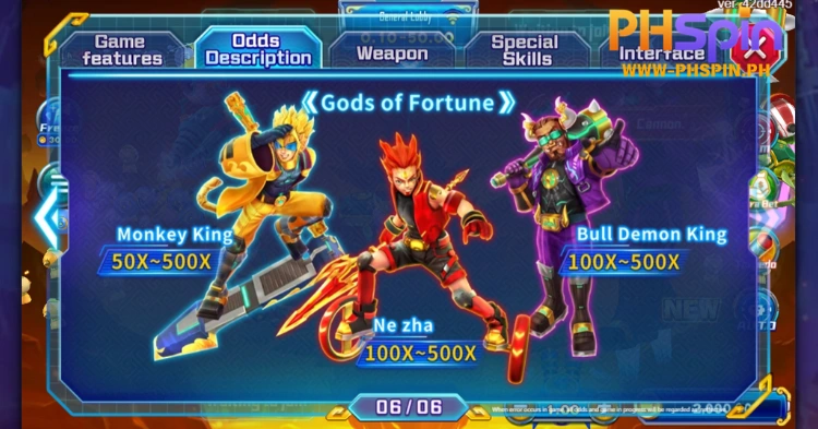 Fish Types in Gods Grant Fortune FC PHSPIN